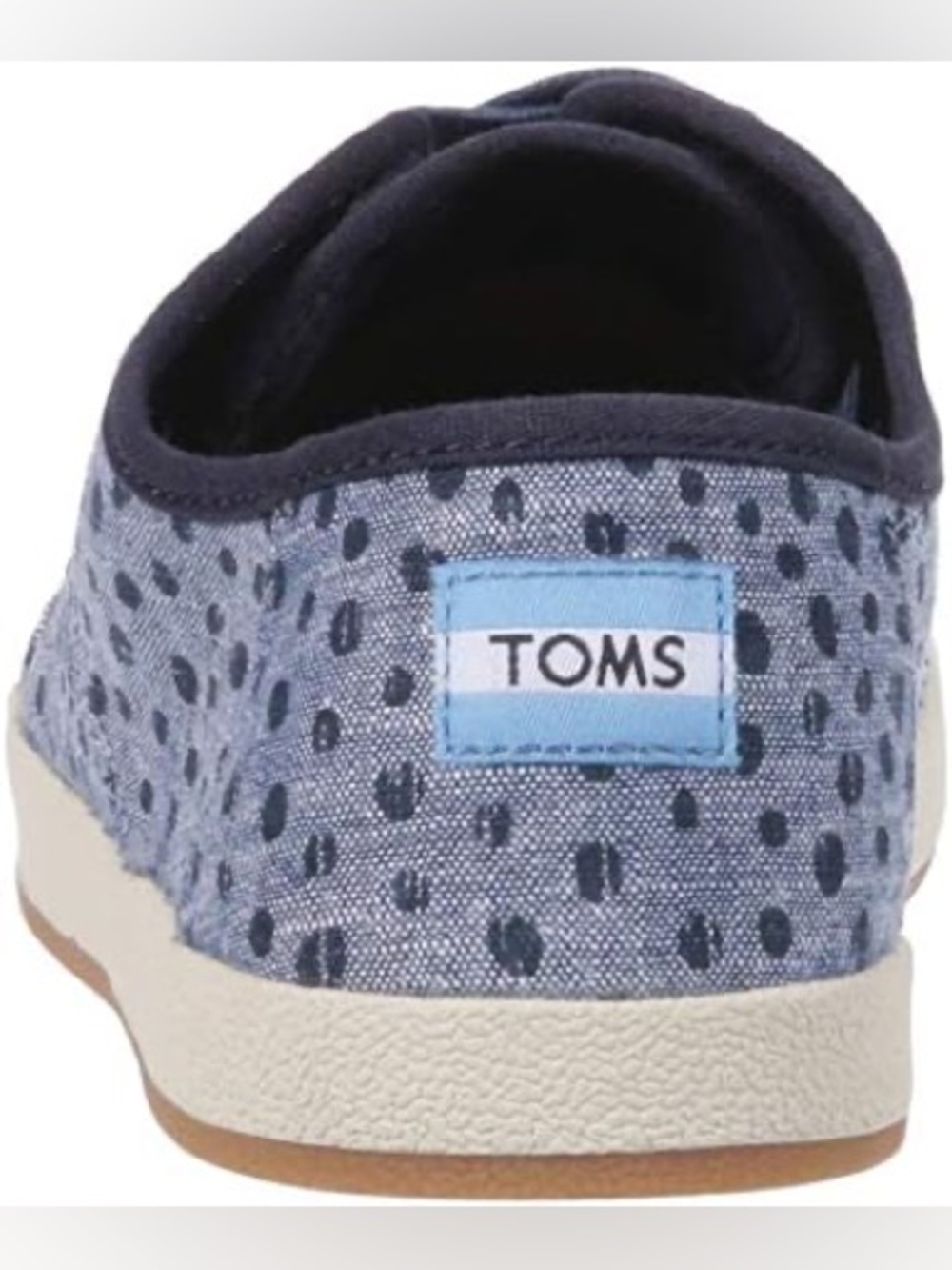 Toms Size 7 Women’s Casual Navy Blue Polka Dot‎ Lace-Up Sneakers